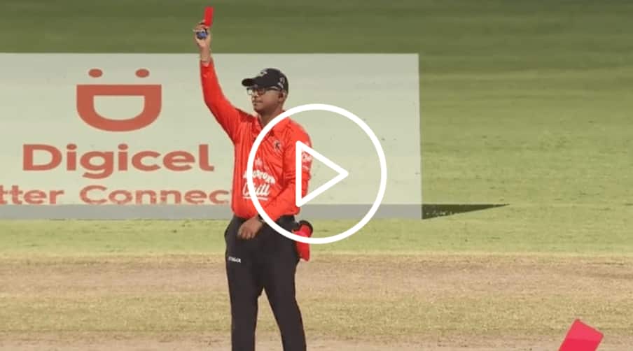 [Watch] Sunil Narine Becomes First Player To Receive Red Card in CPL